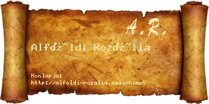 Alföldi Rozália névjegykártya