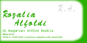 rozalia alfoldi business card